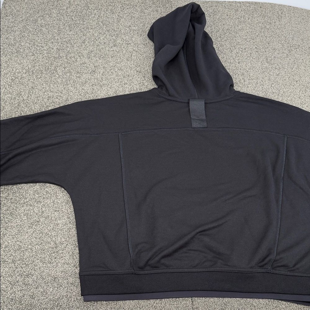 Athleta Hoodie Wm Small **(READ) Recover Black Pullover Cropped Zipper Pockets - Picture 8 of 10